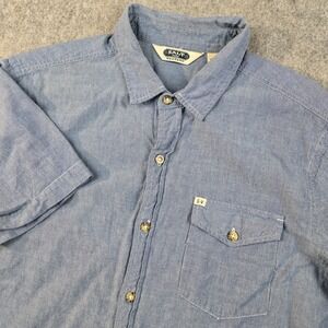 Salt Valley Western Button Up Shirt Mens L Blue Short Sleeve Casual Ranch Rodeo